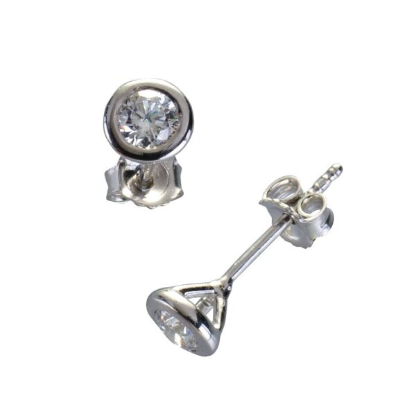 Damen Ohrringe Ohrstecker Weißgold 585 Brillant 0,24 ct. Stecker Gold VAES00020