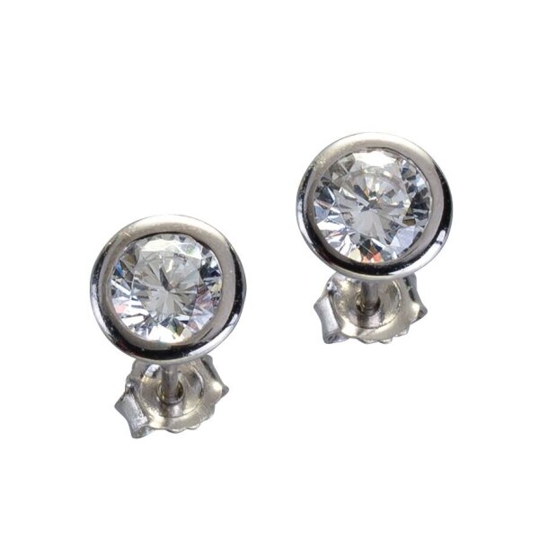 Damen Ohrringe Ohrstecker Weißgold 585 Brillant 1,00 ct. Stecker Gold VAES00022