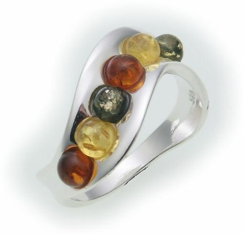 Damen Ring echt Bernstein aus der Ostsee echt Silber 925 Sterlingsilber AB12