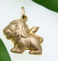 Anhänger Löwe plastisch mattiert 585 Gold Gelbgold Qualität Unisex Neu 14 karat