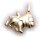 Anhänger Löwe plastisch mattiert 585 Gold Gelbgold Qualität Unisex Neu 14 karat