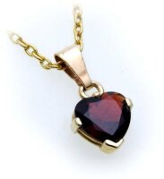 Anhänger m. Granat in Gold 333 Granatanhänger Herz Gelbgold Qualität Neu Top