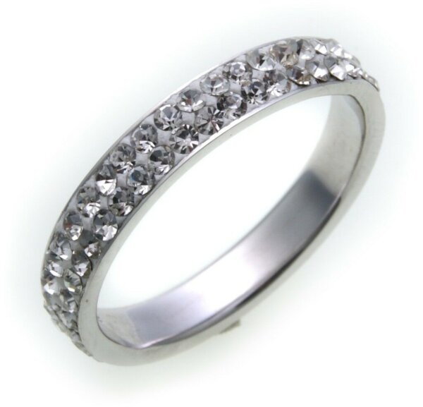 Damen Ring Kristall Weiß echt Silber 925 Pavee Sterlingsilber Qualität