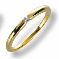 Damenring Ring Gelbggold 585 Brillant 0.03 ct. Gold...