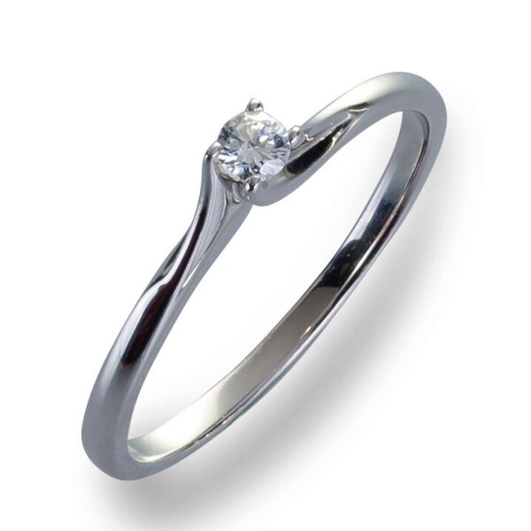 Damenring Ring Weißgold 585 Brillant 0.08 ct. Gold Diamant Viola Luxury 14kt