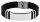 Herren Armband Edelstahl poliert Kautschuk schwarz inkl. Gravur verstellbar Neu