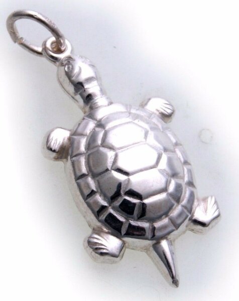 Neu Anhänger Schildkröte beweglich echt Silber 925 Unisex Sterlingsilber