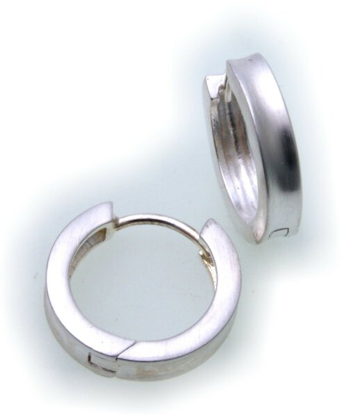 Ohrringe Klapp Creolen  Silber 925/- Durchmesser 15 mm Sterlingsilber Unisex