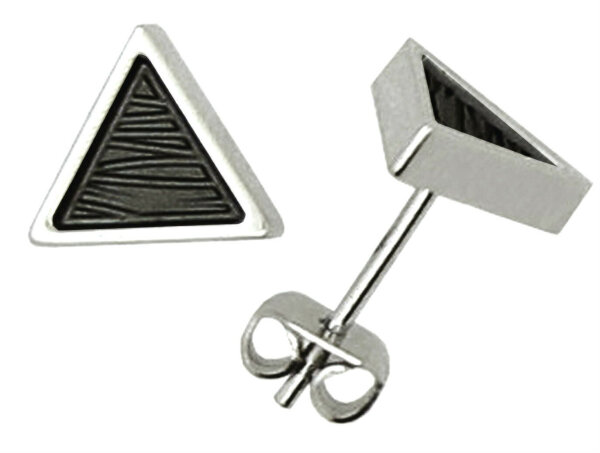 Ohrringe Stecker Dreieck aus Edelstahl IPB Ohrstecker Hardwear by Landmesser
