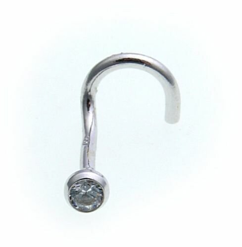 Piercing Nase Weißgold 750 Zirkonia Nasenstecker 18kt Nasenpiercing Gold Neu