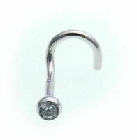 Piercing Nase Weißgold 750 Zirkonia Nasenstecker 18kt Nasenpiercing Gold Neu