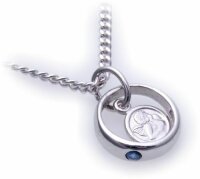 Set Taufring Schutzengel & Kette Safir Saphir 585 14...