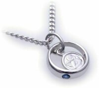 Set Taufring Schutzengel & Kette Safir Saphir 585 14...