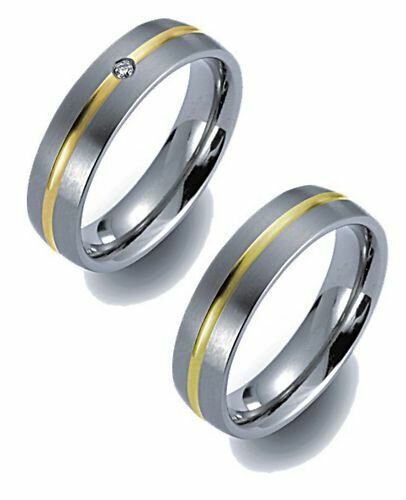 Titanfactory Titan Trauringe TF40 mit Brillant   0.03 ct. Diamant