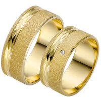 Trauringe Rauschmayer 03643 in 585/- Gelbgold mit Brill 0.01 ct. w/p2