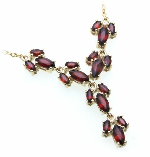 Collier Granat echt Silber 925 Halsschmuck Sterlingsilber  Damen Halskette 4140/