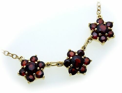 Collier Granat echt Silber 925 Halsschmuck Sterlingsilber Damen Halskette 4960/8