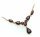Damen Collier m. Granat echt Gold 585 Halsschmuck Gelbgold Halskette 4952/5GR