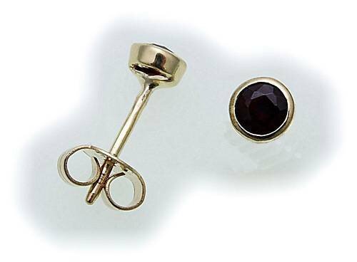 Damen Ohrringe m. Granat in Silber 925  Ohrstecker Sterlingsilber Stecker 6526/8
