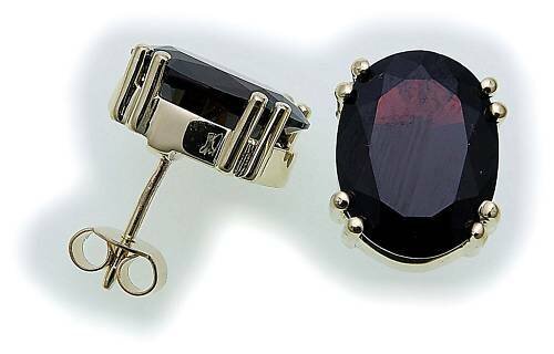 Damen Ohrringe m. Granat in Silber 925  Ohrstecker Sterlingsilber Stecker 6996/8