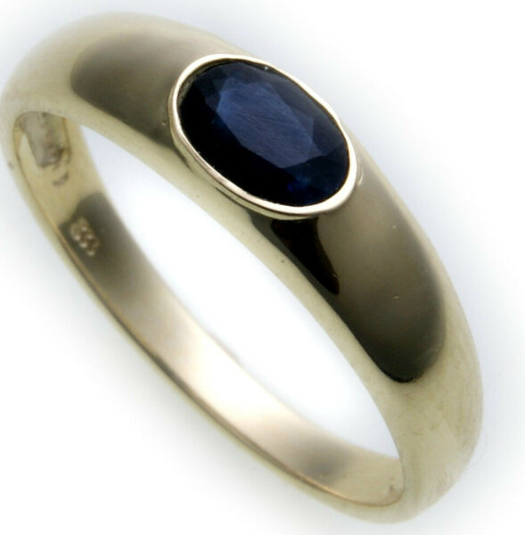 Bestpreis Damen Ring echt Gold 333 Safir 8kt Qualität Saphir Gelbgold Blau  Neu