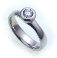 Damen Ring Brillant 0,25 carat w/si echt Weißgold...
