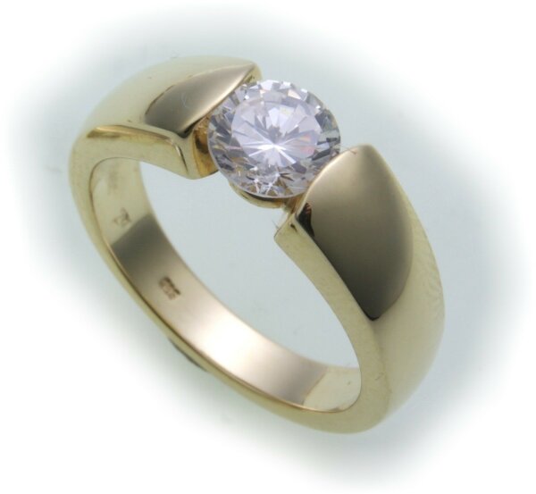 Damen Ring Brillant 1,00 c SI Diamant echt Gold 750 18kt 1,0ct Solitär Gelbgold