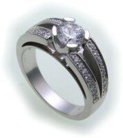 Damen Ring Brillant 1,32 c Diamant si echt Weißgold...
