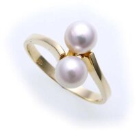 Damen Ring echt Gold 585 Perlen 6 mm Supergünstig...