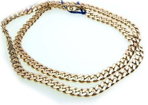 Halskette Panzerkette flach Double vergoldet 5,5mm 45 cm Gold plattiert