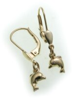 Kinder Ohrringe Ohrhänger Delfin Glanz 585 Gold...