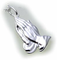Neu Anhänger betende Hände echt Silber 925 24x14 mm Jesus Sterlingsilber Christ