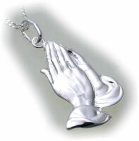 Neu Anhänger betende Hände echt Silber 925 24x14 mm Jesus Sterlingsilber Christ