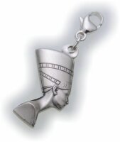Neu Charm Nofretete Silber 925 Karabiner Ägypten Anhänger Sterlingsilber massiv