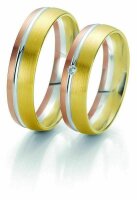 Trauringe Breuning Rainbow Collection 6205/6206 in 585 Gold weiß rot gelb 14 kt