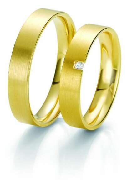 Trauringe Breuning Rainbow Collection 6213/6214 in 585 Gold gelb 14 kt