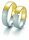 Trauringe Breuning Rainbow Collection 6237/6238 in 585 Gold weiß gelb 14 kt