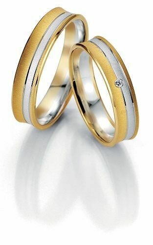 Trauringe Breuning Smartline Collection 7049/7050 in 585 Gold 14 kt weiß gelb