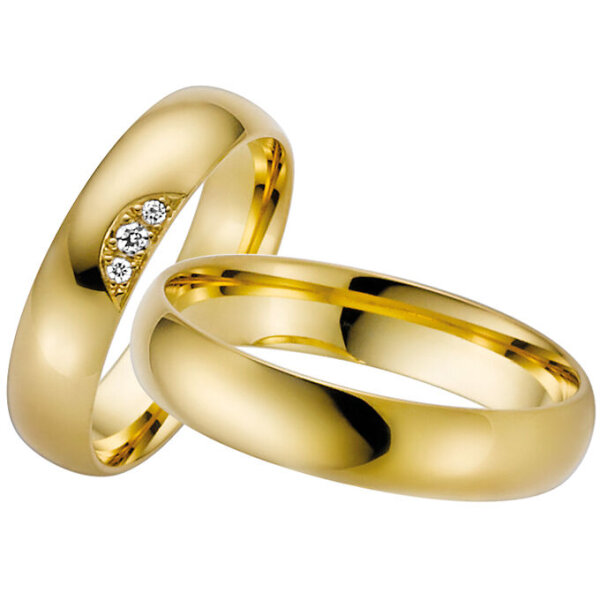 Trauringe Rauschmayer 05549 in 585/- Gelbgold mit Brillant 0.04 ct. w/si