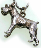 XL Anhänger Riesenschnauzer groß Silber 925 massiv Sterlingsilber Hund Unisex 1