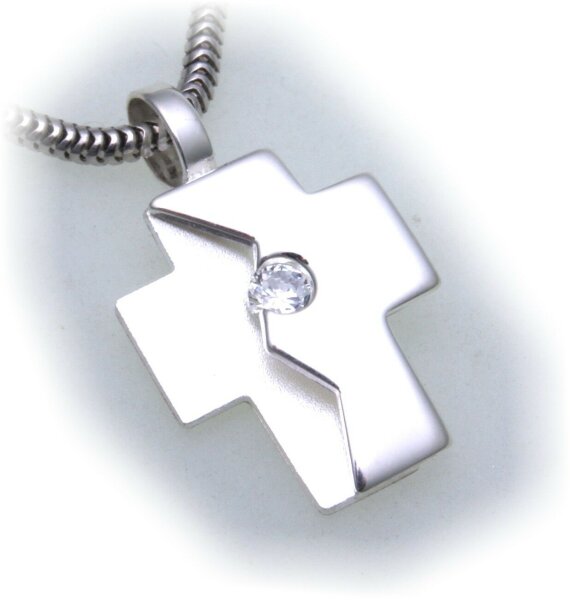 Anhänger edles Kreuz Zirkonia echt Silber 925 20 mm Qualität Sterlingsilber