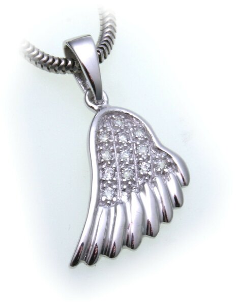 Anhänger Flügel Engel Silber 925 Zirkonia Engelsflügel Sterlingsilber Unisex