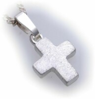 Anhänger Kreuz echt Silber 925 Sterlingsilber Eismatt Neu Qualität Unisex