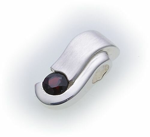Anhänger m. Granat in Silber 925 Granatanhänger matt Sterlingsilber Unisex 1266/