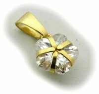 Anhängerr Zirkonia Sternform echt Gold 333 8 karat Gelbgold Neu Top Halsschmuck