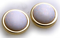 Damen Ohrringe echt Opal groß 10mm echt Gold 333...