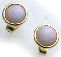 Damen Ohrringe schwarzer Opal echt Gold 585 Stecker Gelbgold Ohrstecker Geschenk