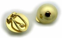 Damen Ohrringe Clip echt Gold 333 8 karat Gelbgold Halbkugel 14 mm Kugel Clips