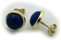 Damen Ohrringe echt Lapis Lazuli 10mm echt Gold 333...