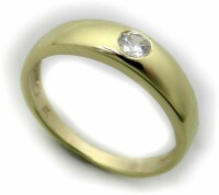 Damen Ring echt Gold 585 Diamant 0,10 ct Brillant 14 karat Taufring Gelbgold Neu 50